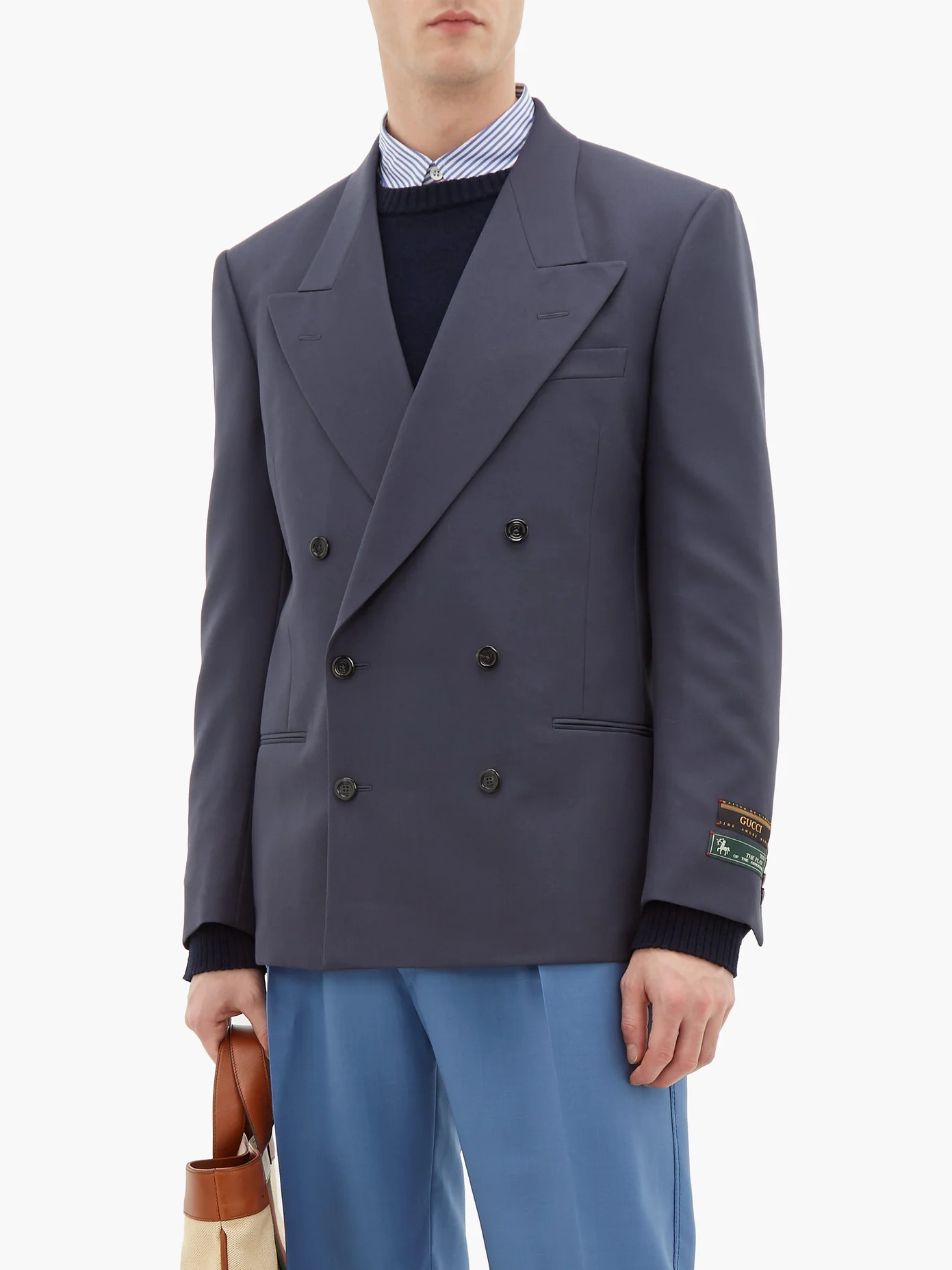 Double-breasted peak-lapel jacket - 6