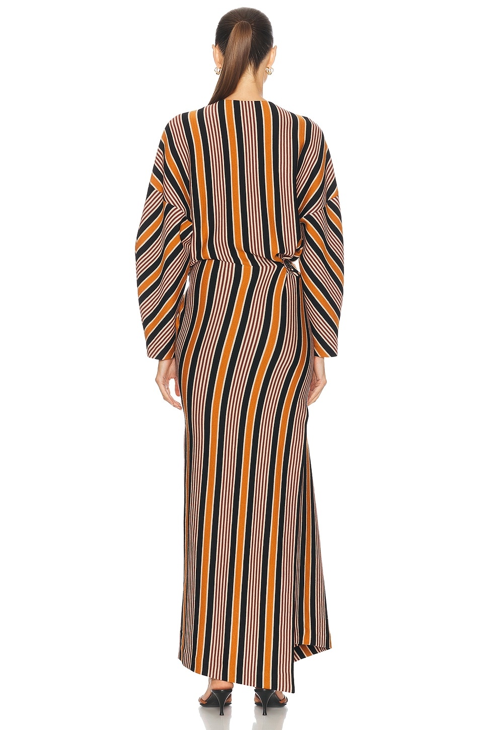 Striped Knit Long Dress - 4