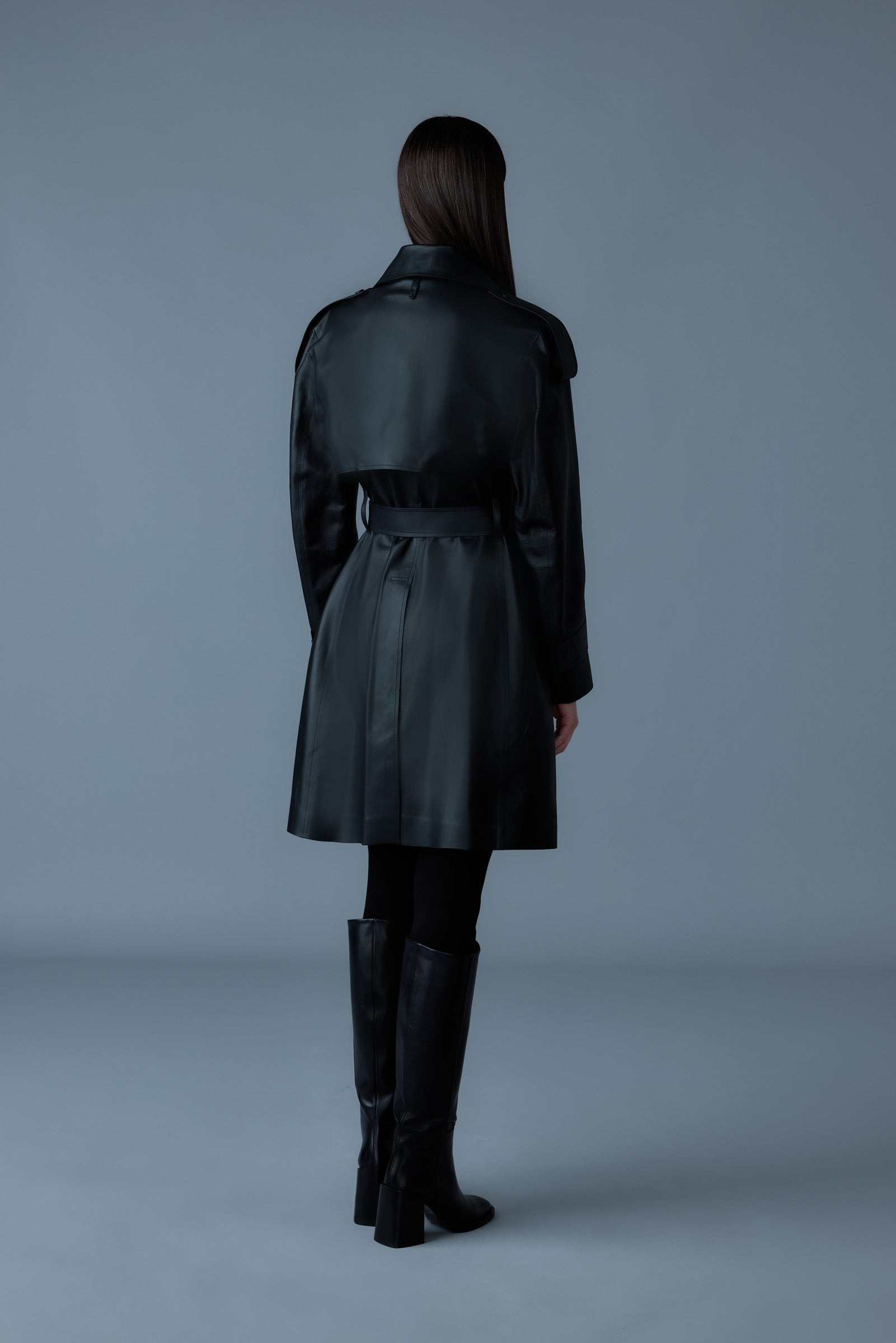 MEDORA Luster leather three-quarter coat - 4