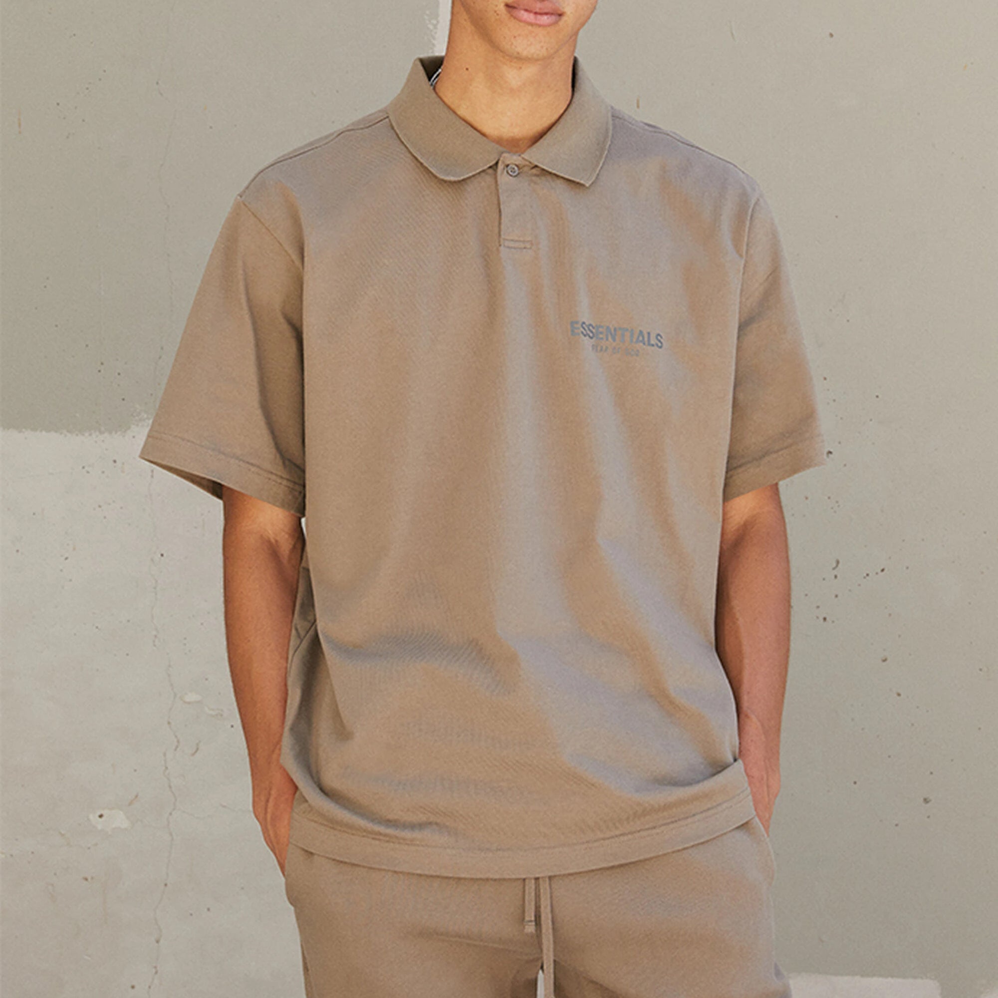 Fear of God Essentials FW21 Logo Polo Shirt 'Harvest' FOG-FW21-004 - 4