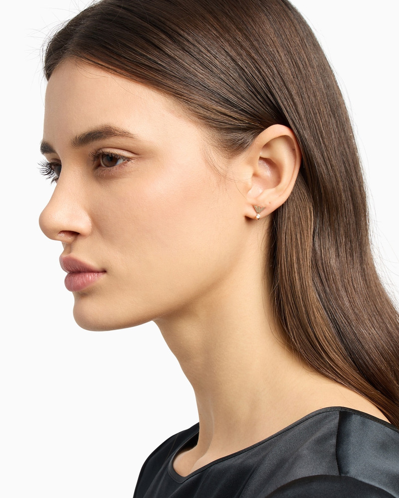 EMPORIO ARMANI ROSE GOLD-TONE STERLING SILVER STUD EARRINGS outlook