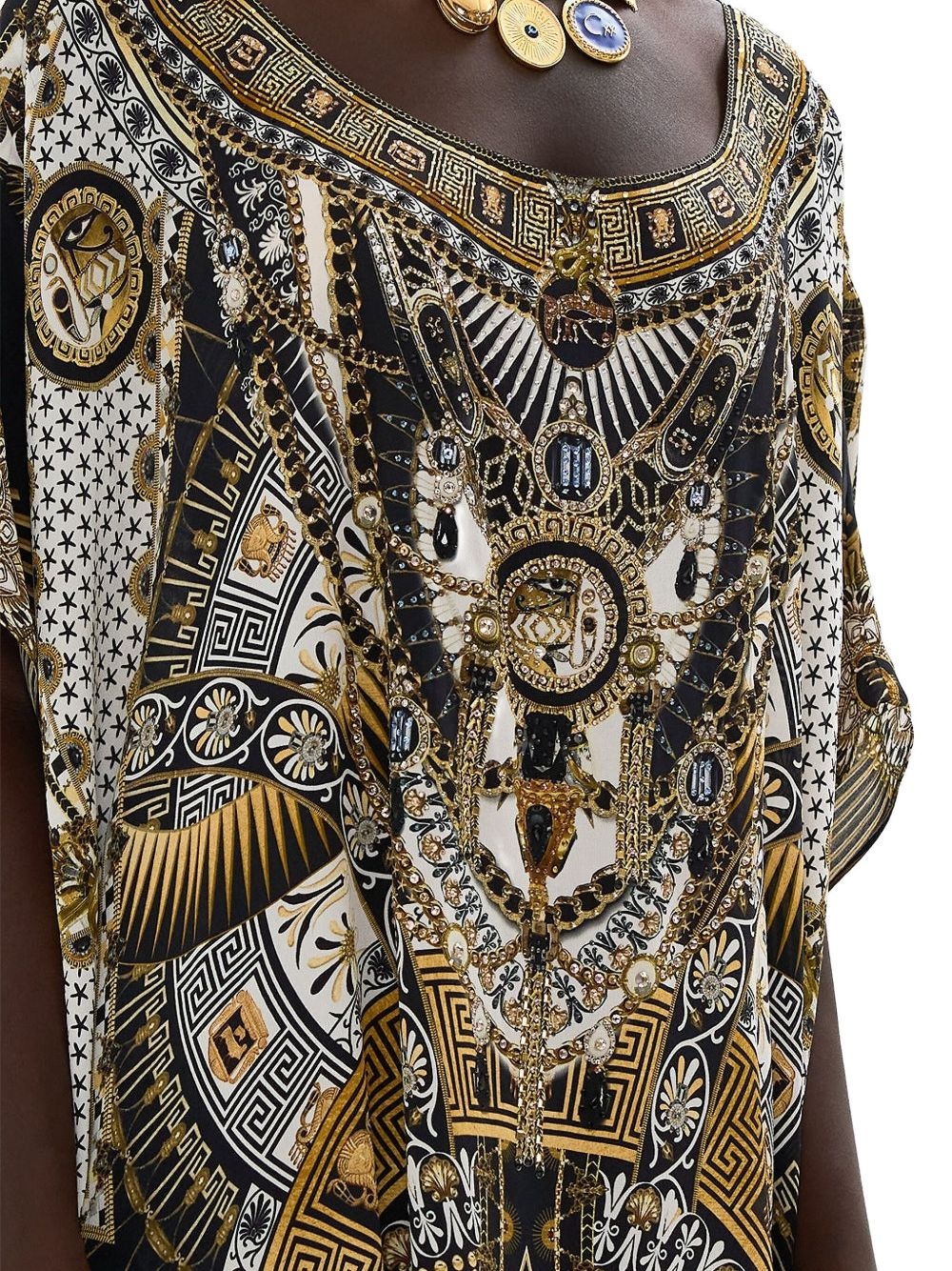 Temples of Dendara-print kaftan dress - 5