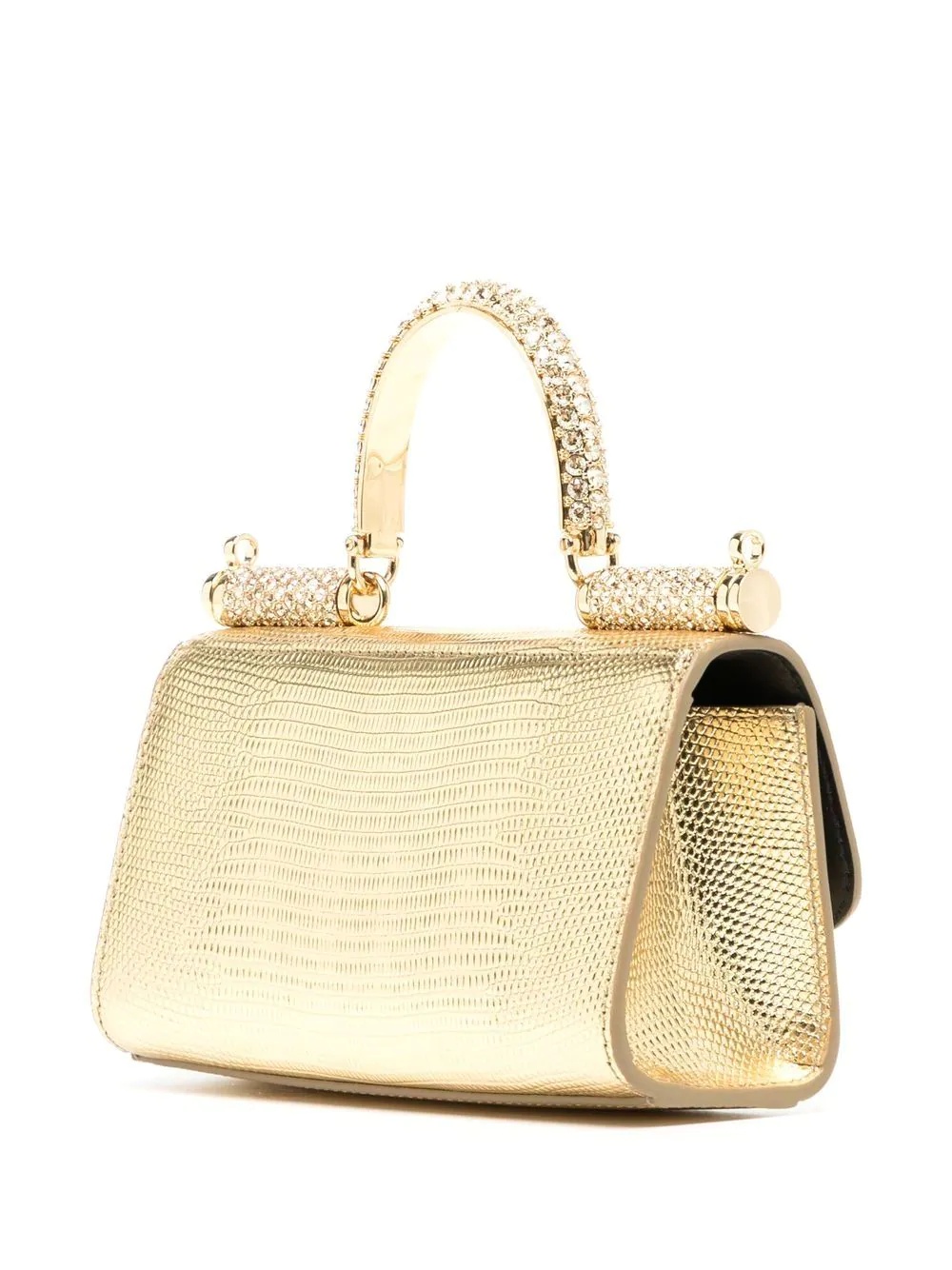 metallic croc-effect crossbody bag - 3