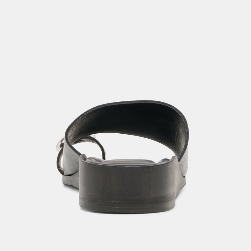 MOXY SANDALS BLACK LEATHER 8