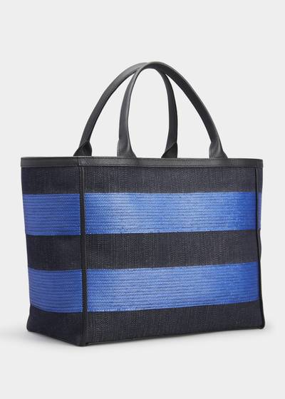 Valextra Medium Striped Media Shopping Tote Bag outlook