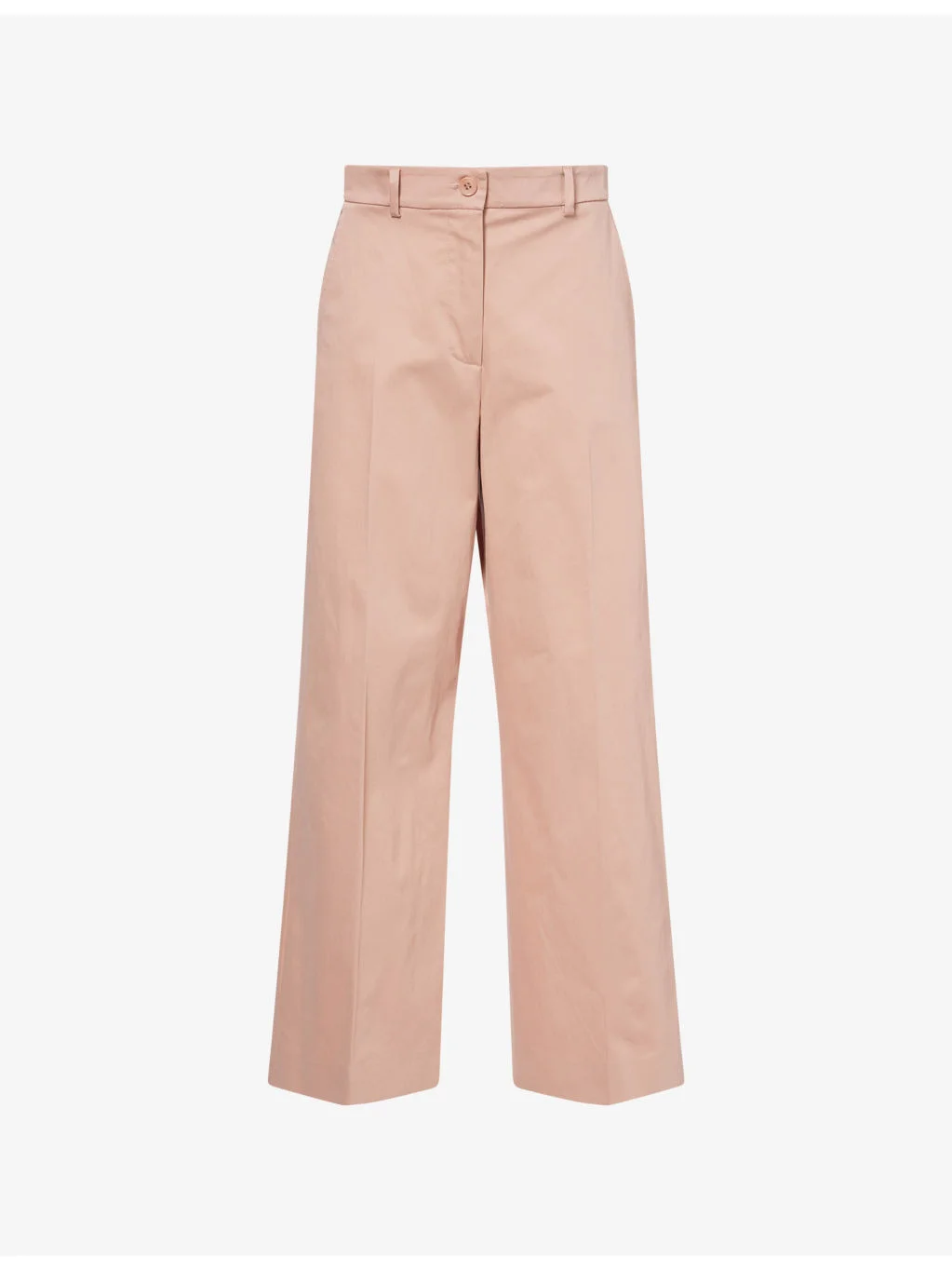 Regular-Fit Wide-Leg Cotton Trousers - 1