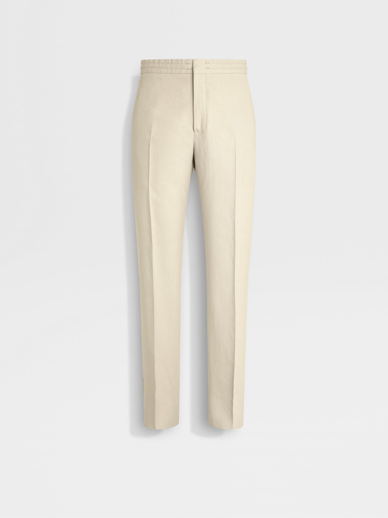WHITE OASI LINO PANTS 1