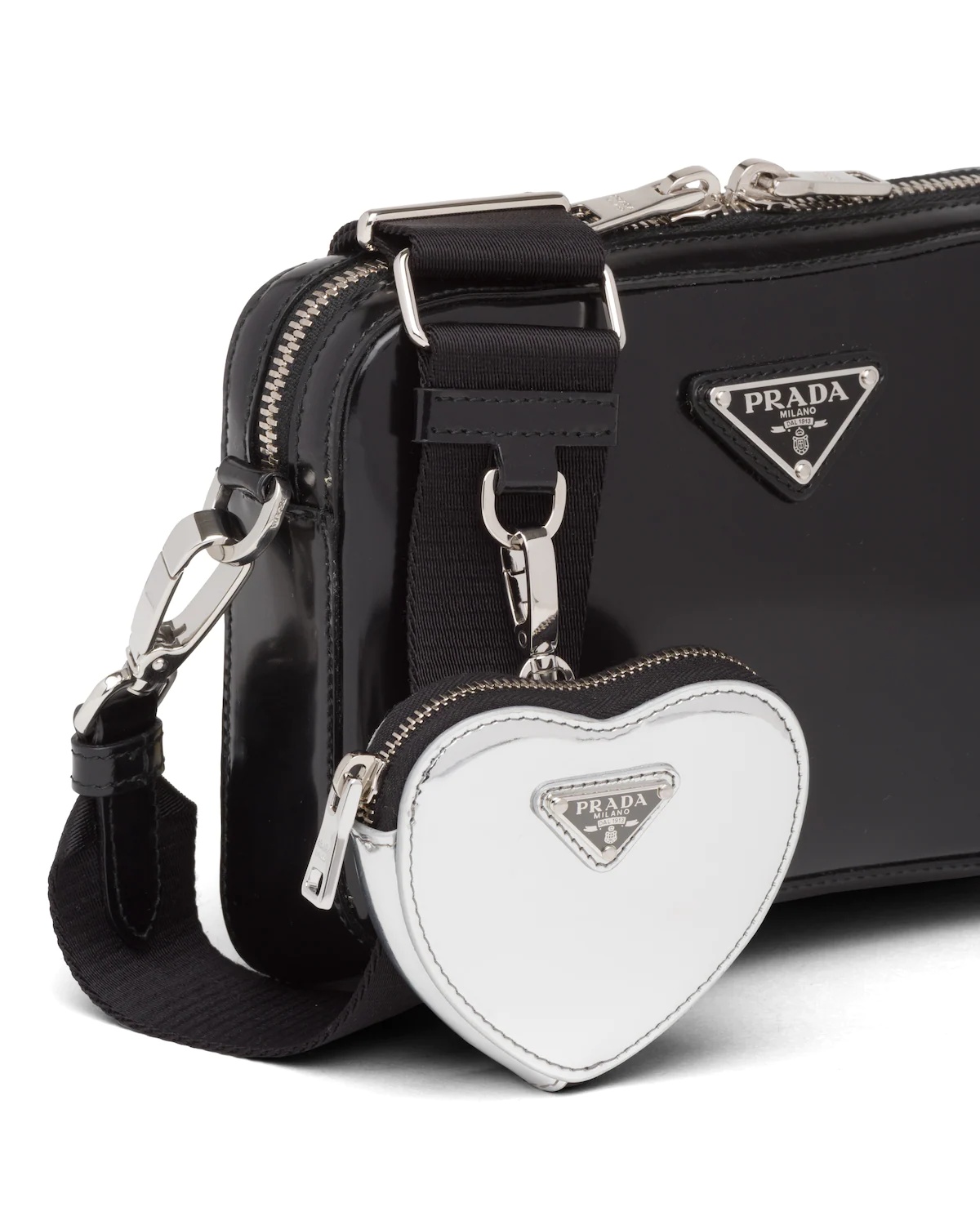 Brushed leather heart mini-pouch - 4
