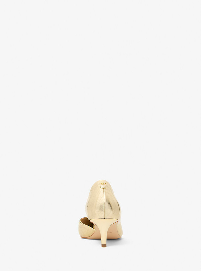 Elyse Crackled Metallic Leather Kitten Pump 4