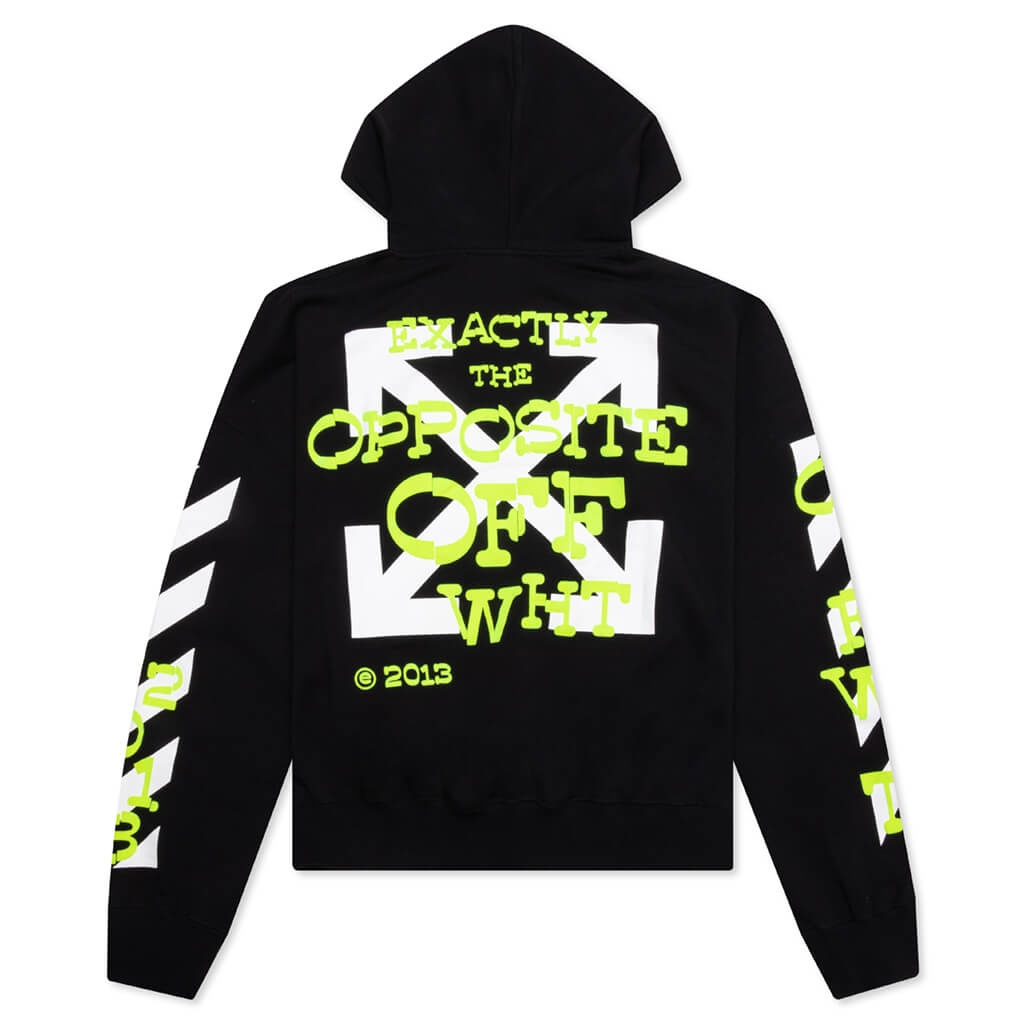 OPPOSITE ARR BOXY HOODIE - BLACK/LIME - 2