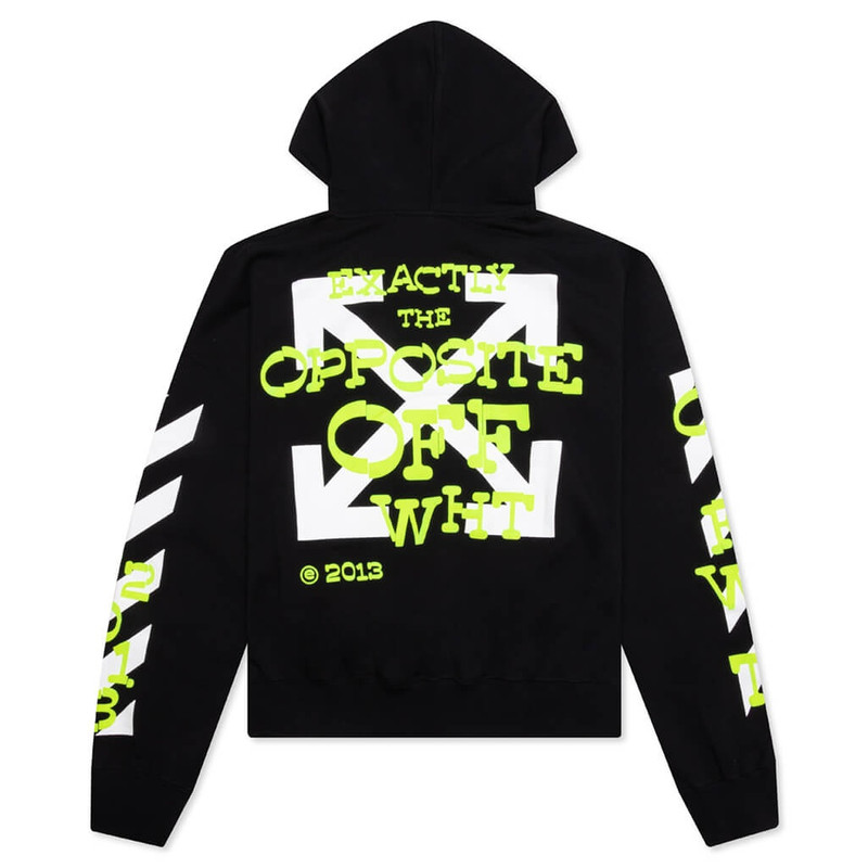 Off-White OPPOSITE ARR BOXY HOODIE - BLACK/LIME outlook