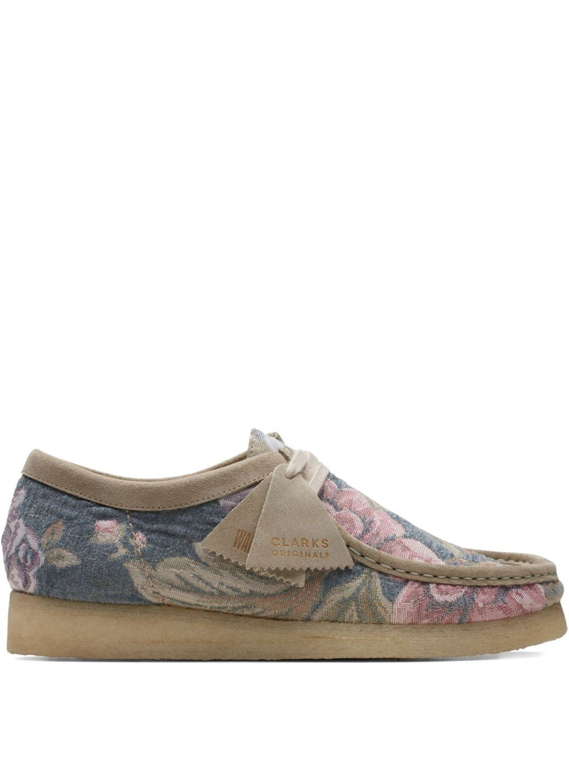 floral-pattern "Grey" derby shoes 1