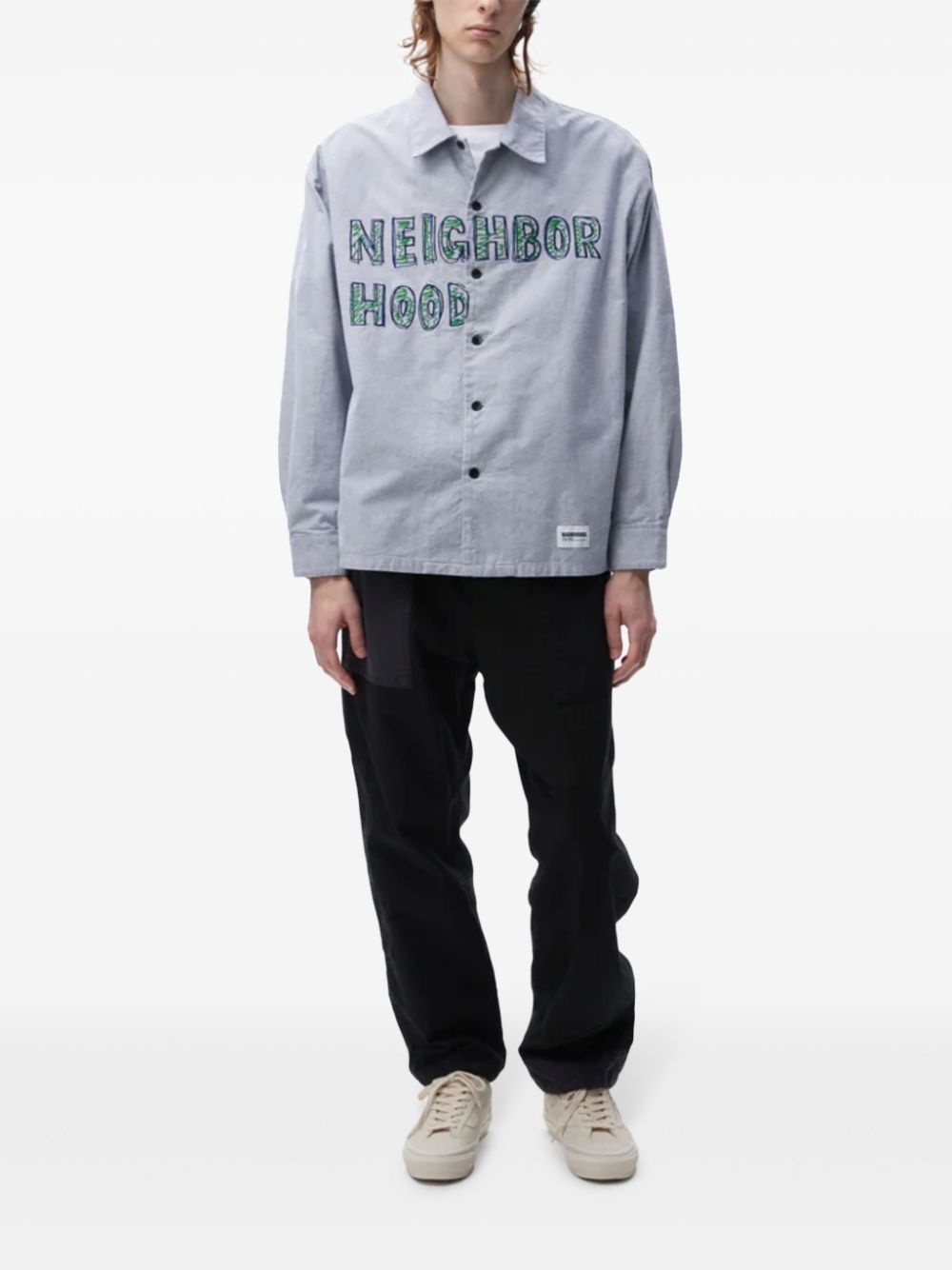 logo-embroidered shirt - 2