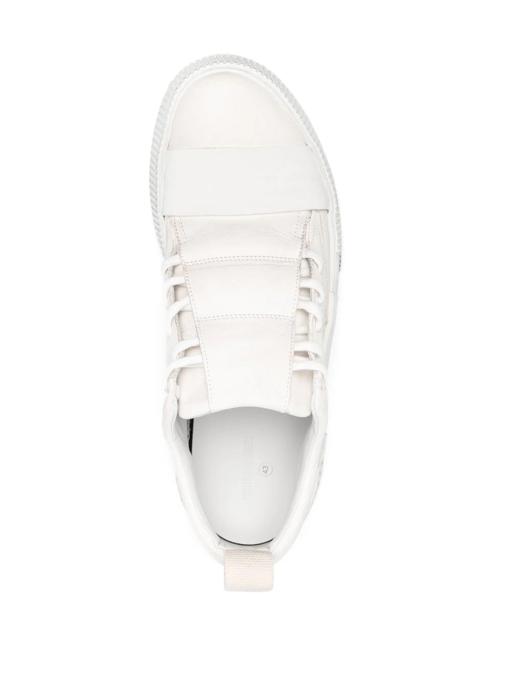 panelled leather sneakers - 4