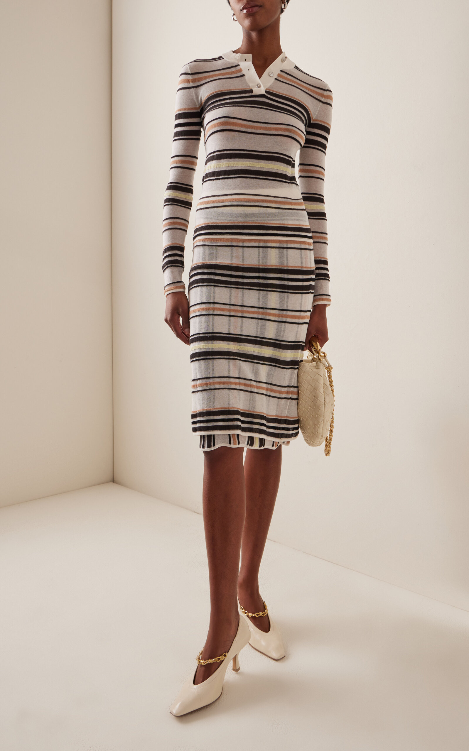 Striped Cotton Sweater ivory - 3
