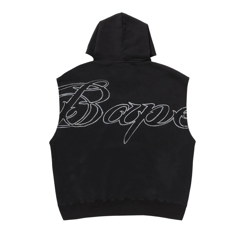 A BATHING APE® BAPE Garment Dyed Sleeveless Hoodie 'Black' outlook