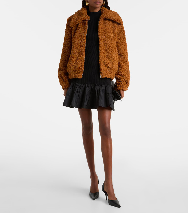 PATOU high-neck faux-fur bomber jacket outlook