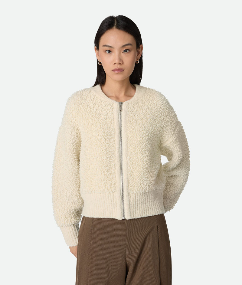 Wool Loop And Rib Cardigan 1