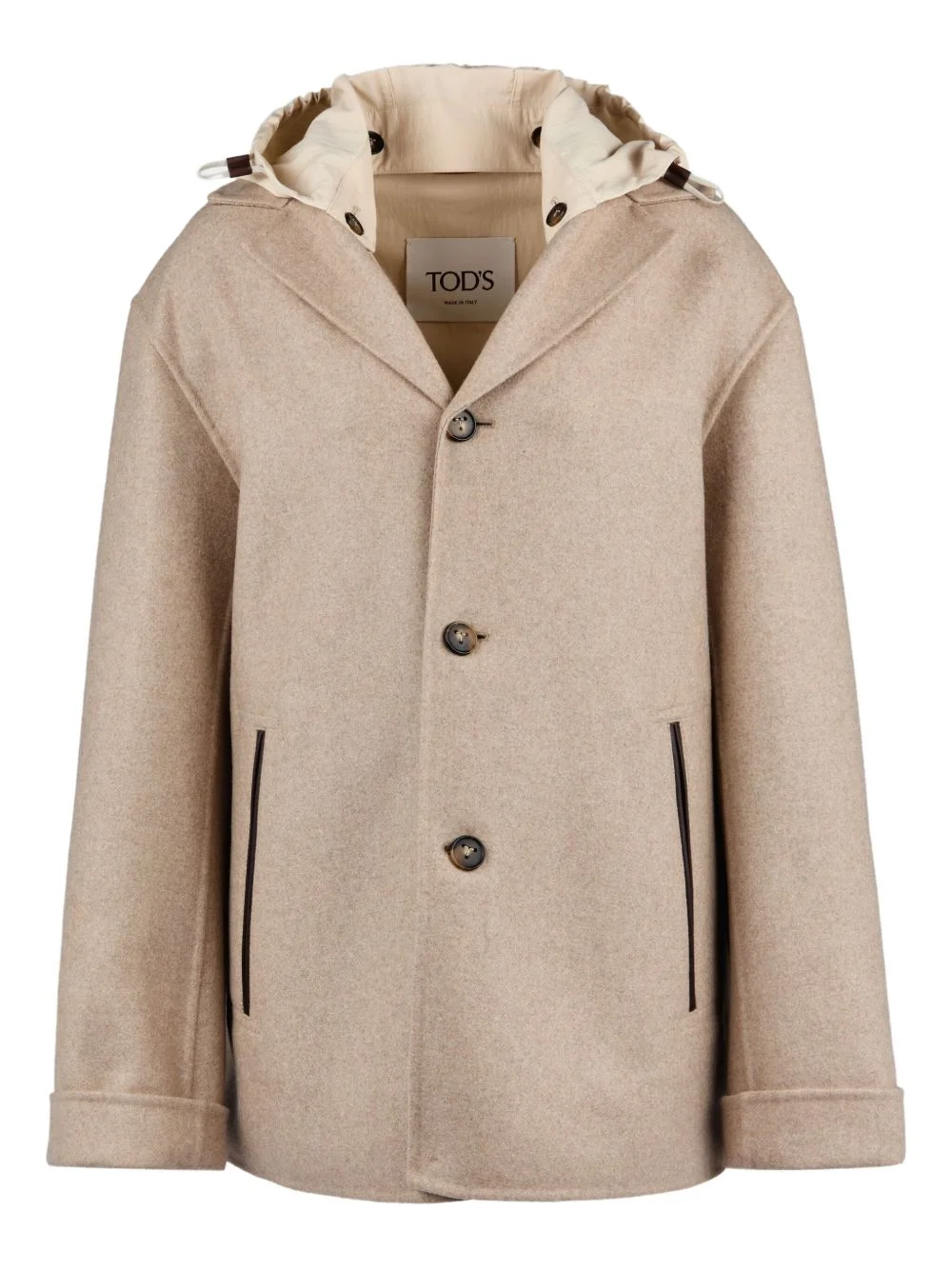 hooded trimmed jacket - 1
