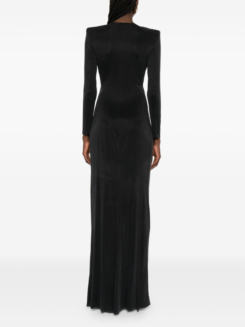 V-neck long-sleeve maxi dress 4