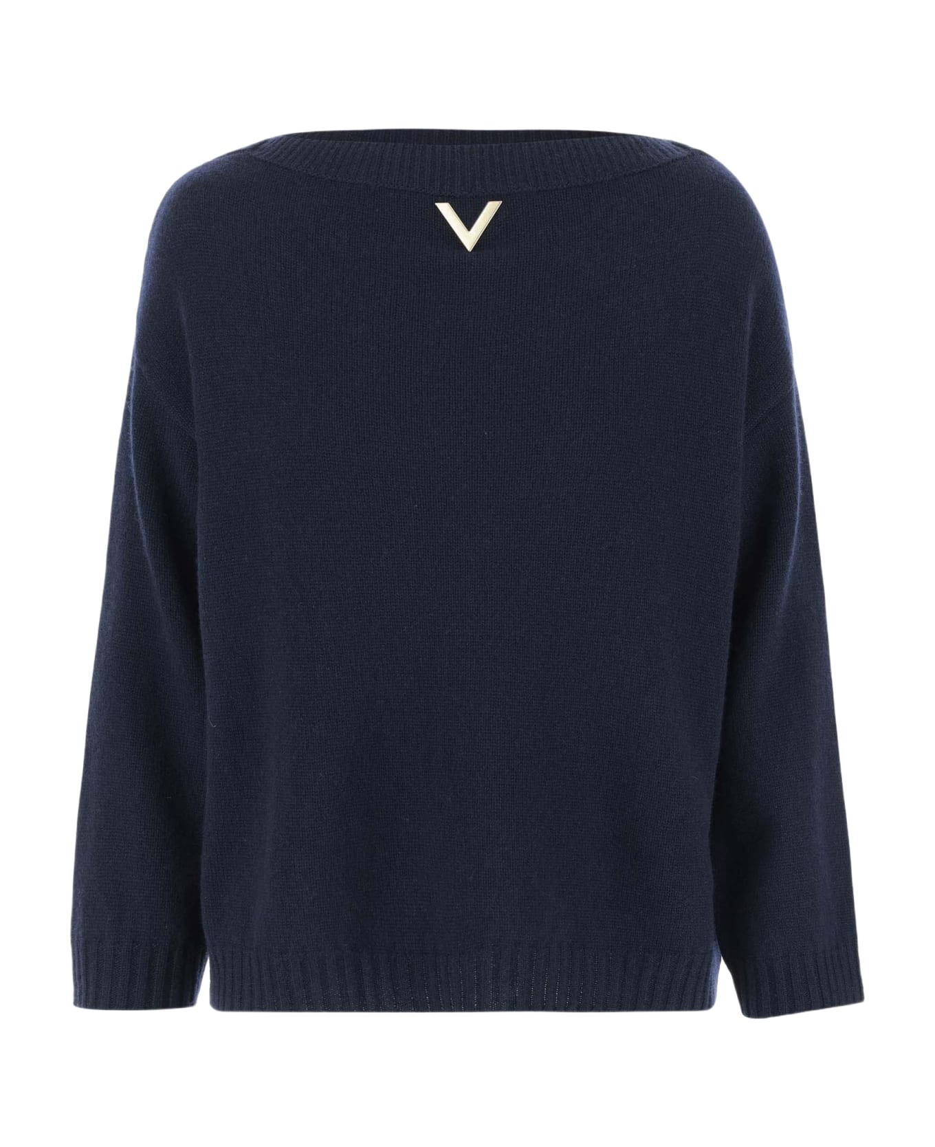 Navy Blue Cashmere Sweater - 1