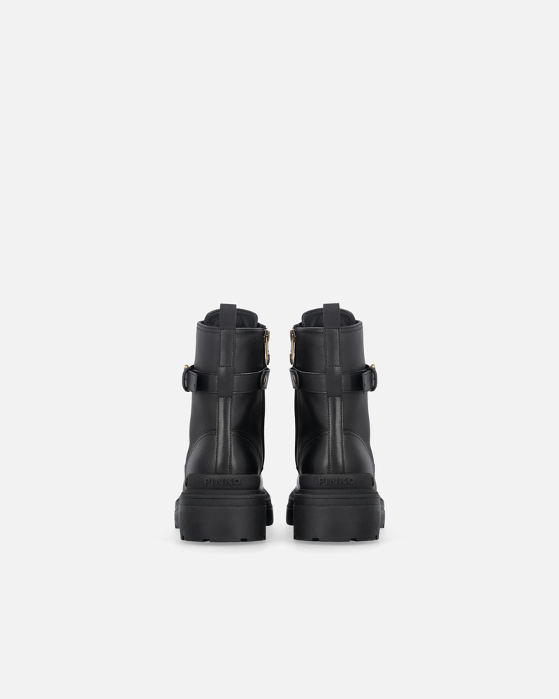 LEATHER COMBAT BOOTS WITH BRANDED FRONT STRAP 8