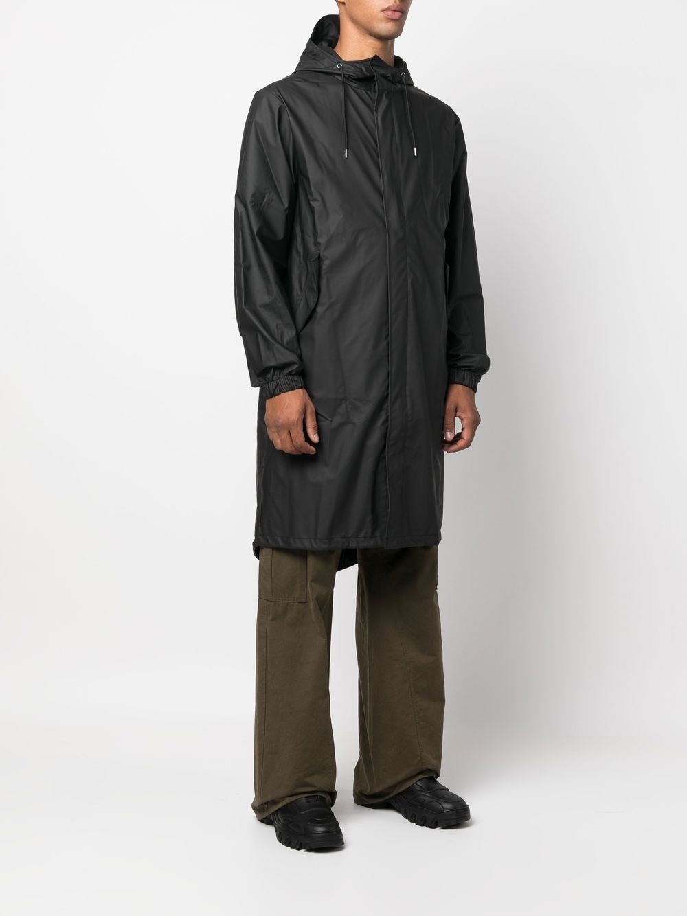 zip-up hooded raincoat - 4