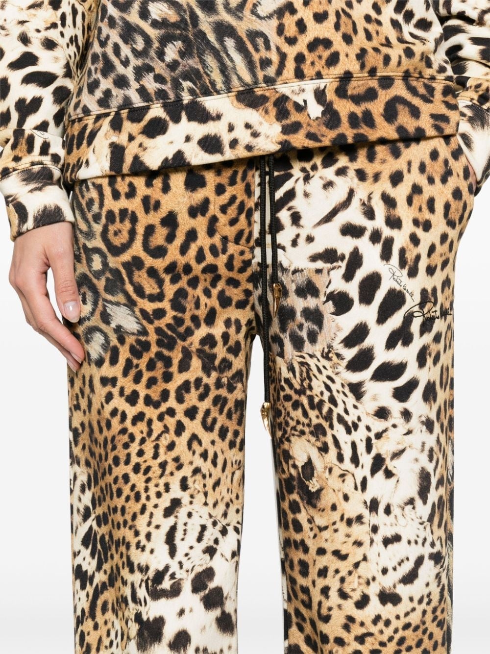 Jaguar Skin-print cotton track pants - 5