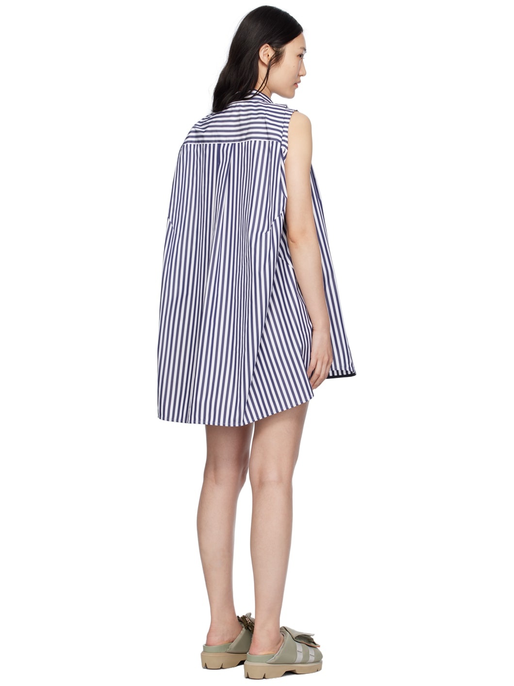 Navy & White Striped Minidress - 3