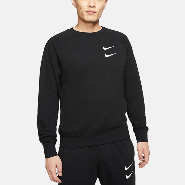 Nike Embroidered Fleece Lined Stay Warm Round Neck Pullover Black DD5079-010 - 4