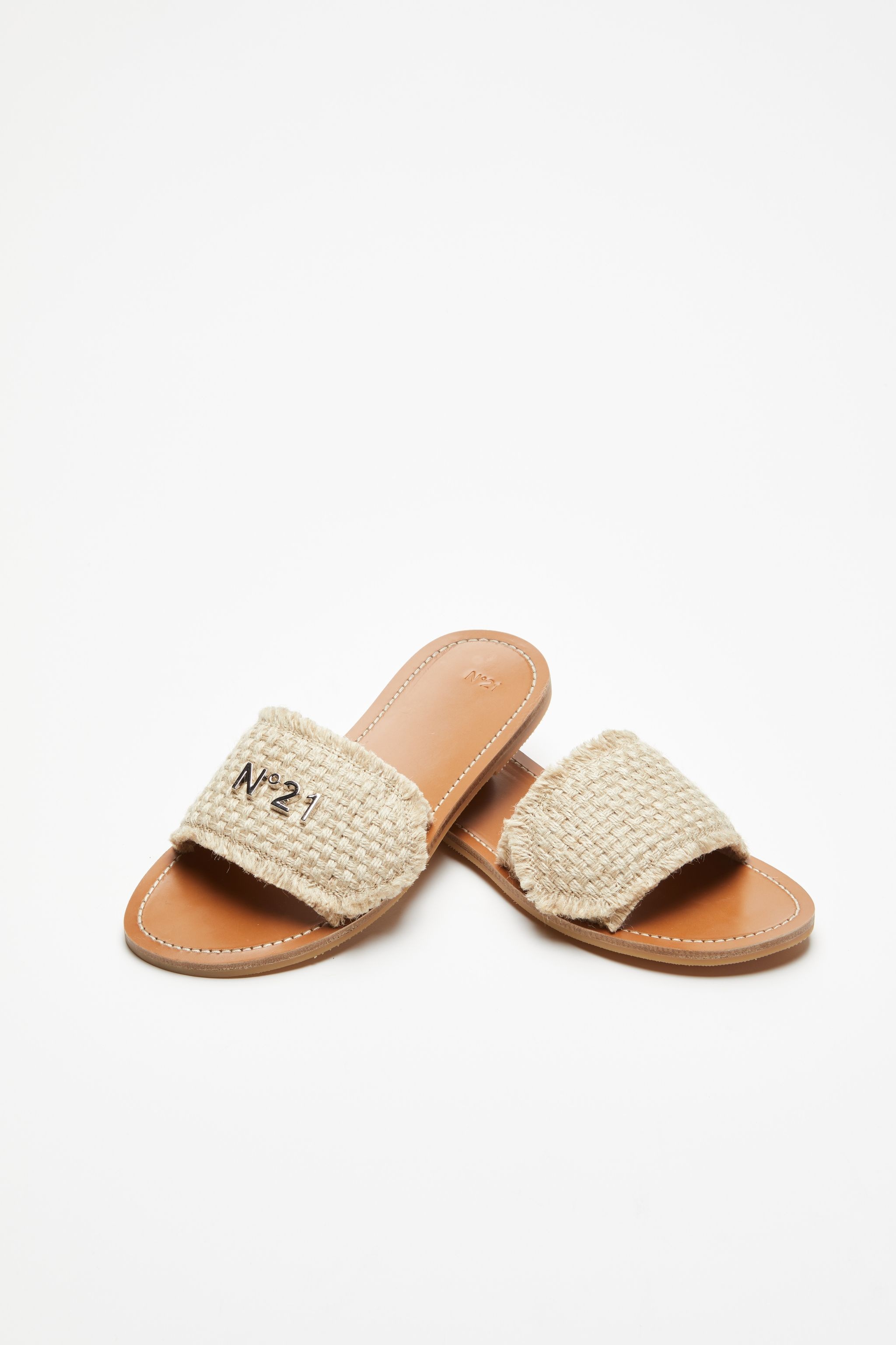 LOGO PLAQUE WOVEN SLIDES - 4