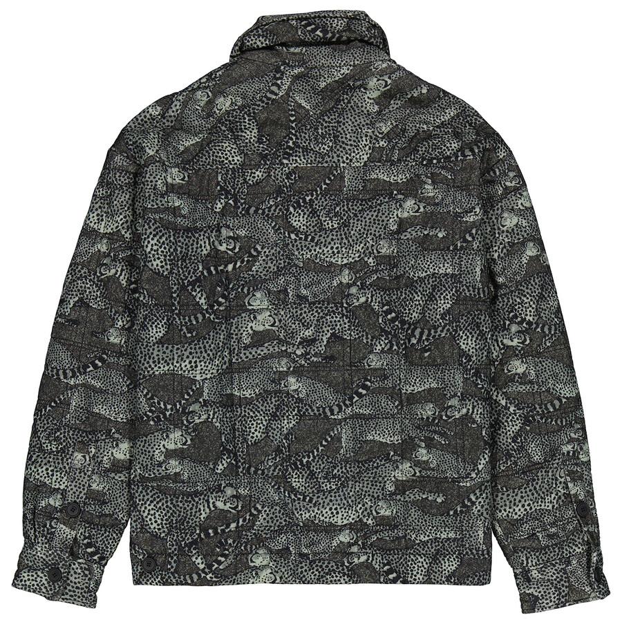 Kenzo Lime Tea Cheetah Print Cotton Oversized Jacket - 2