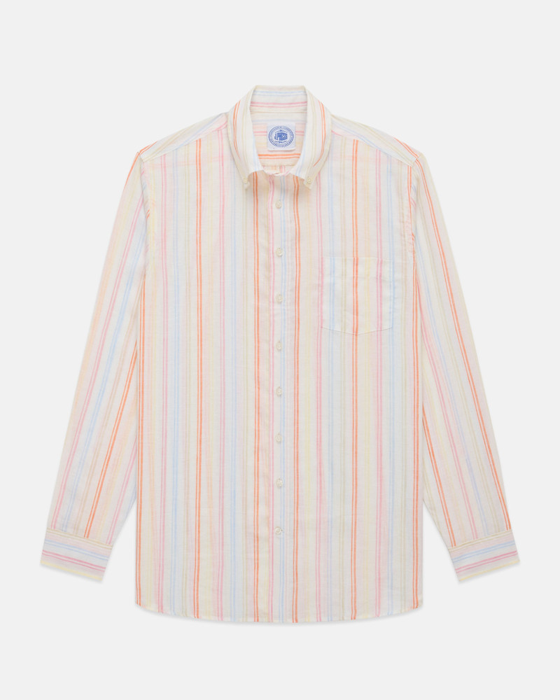 J. PRESS SHERBET STRIPED LINEN SPORT SHIRT - CLASSIC FIT outlook