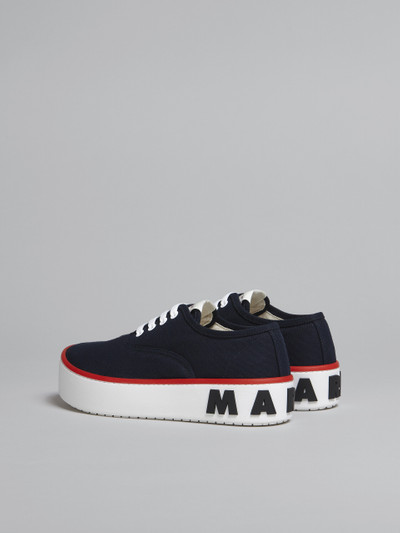 Marni BLUE CANVAS SLIP-ON PAW SNEAKER WITH BACK MAXI LOGO outlook