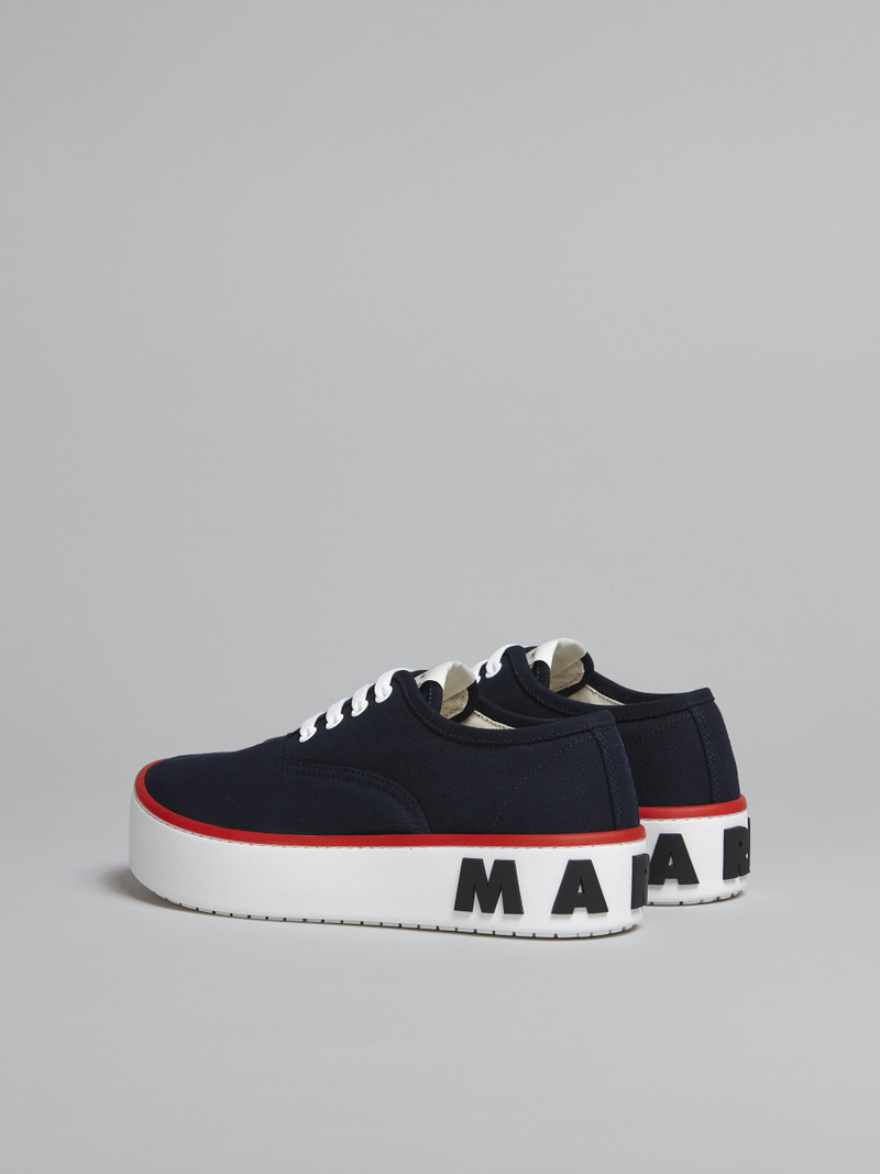 Marni BLUE CANVAS SLIP-ON PAW SNEAKER WITH BACK MAXI LOGO outlook