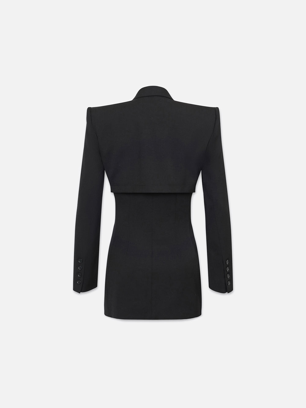 Fitted Storm Flap Blazer in Black - 4