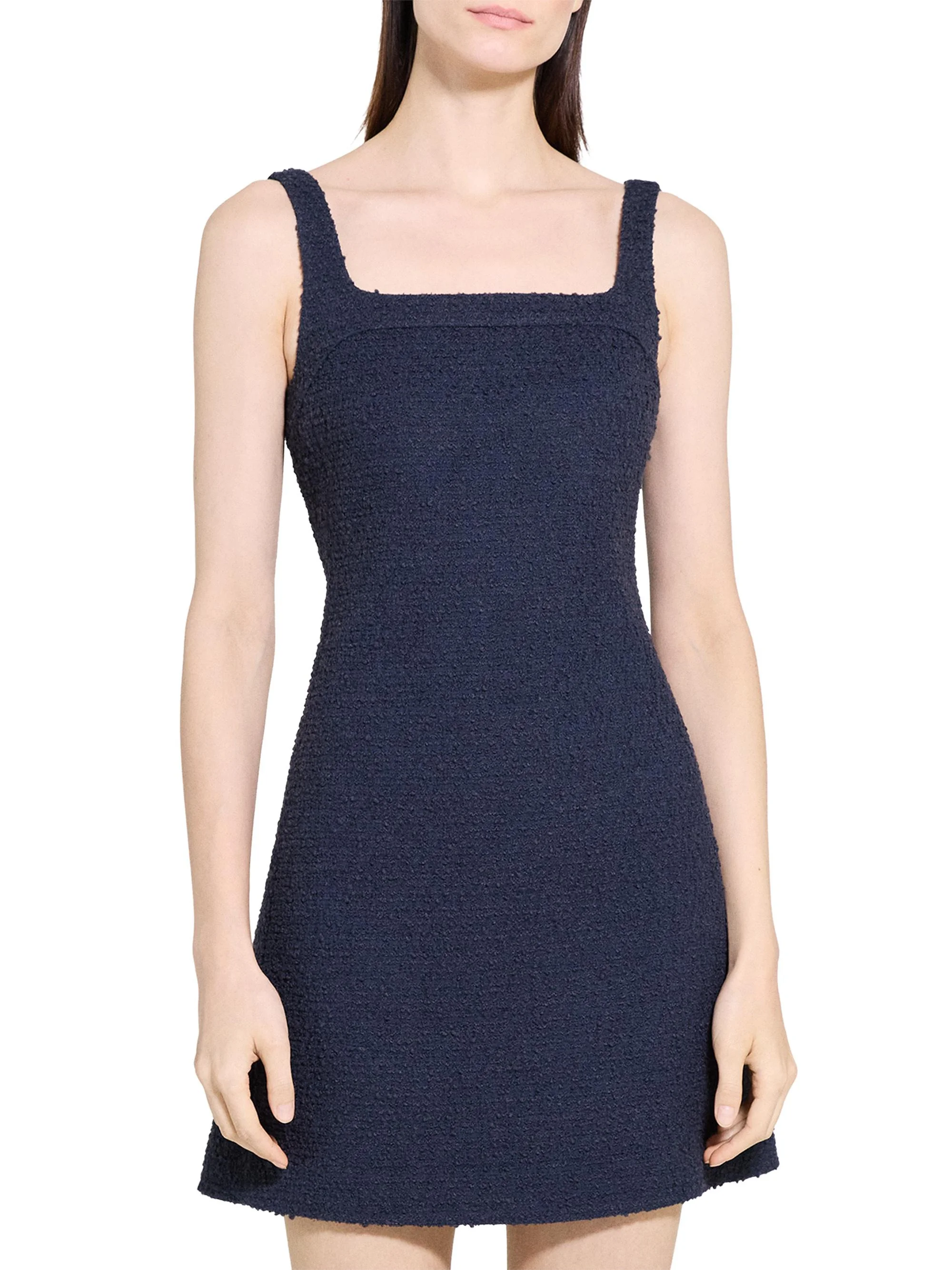 Women's Cotton-Blend Sleeveless Fit & Flare Minidress - Nocturne Navy - 1
