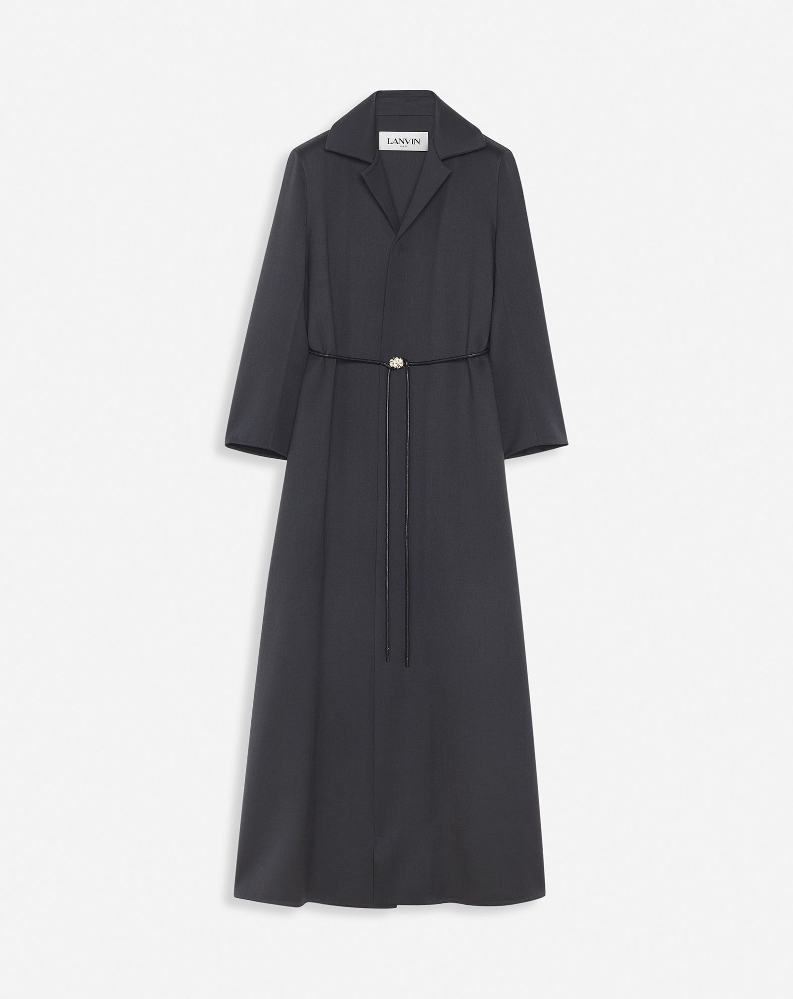LONG BELTED EVENING COAT - 1