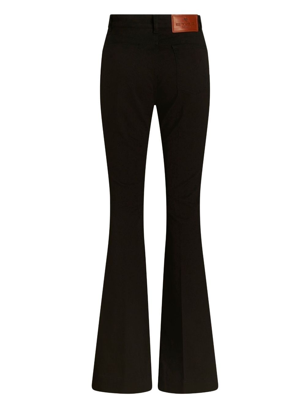 foliage-embroidered mid-rise flared jeans - 6