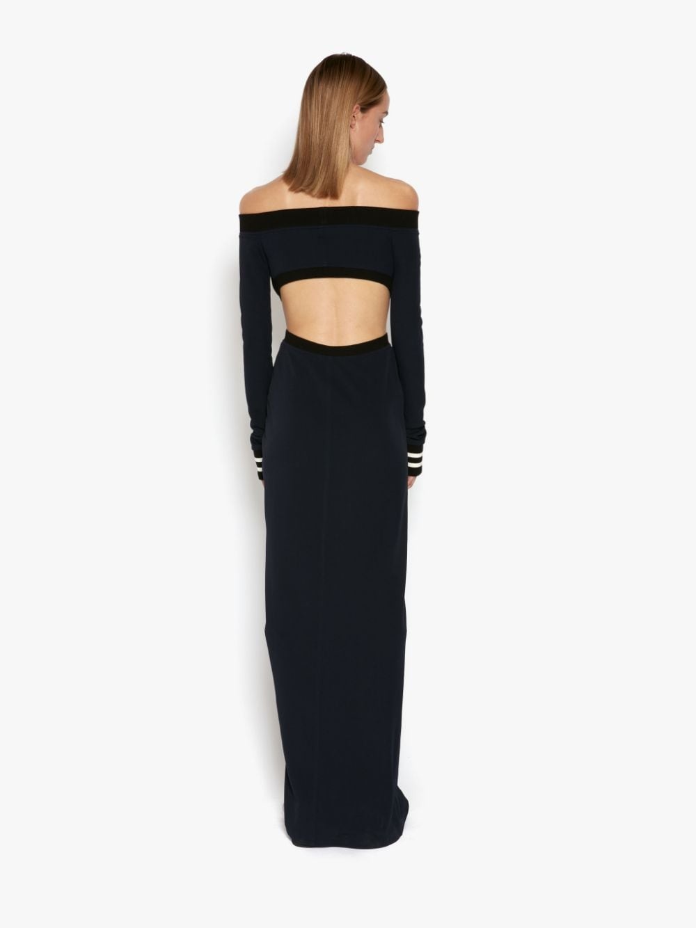 TWISTED CUT OUT OFF SHOULDER EVENING DRESS - 4