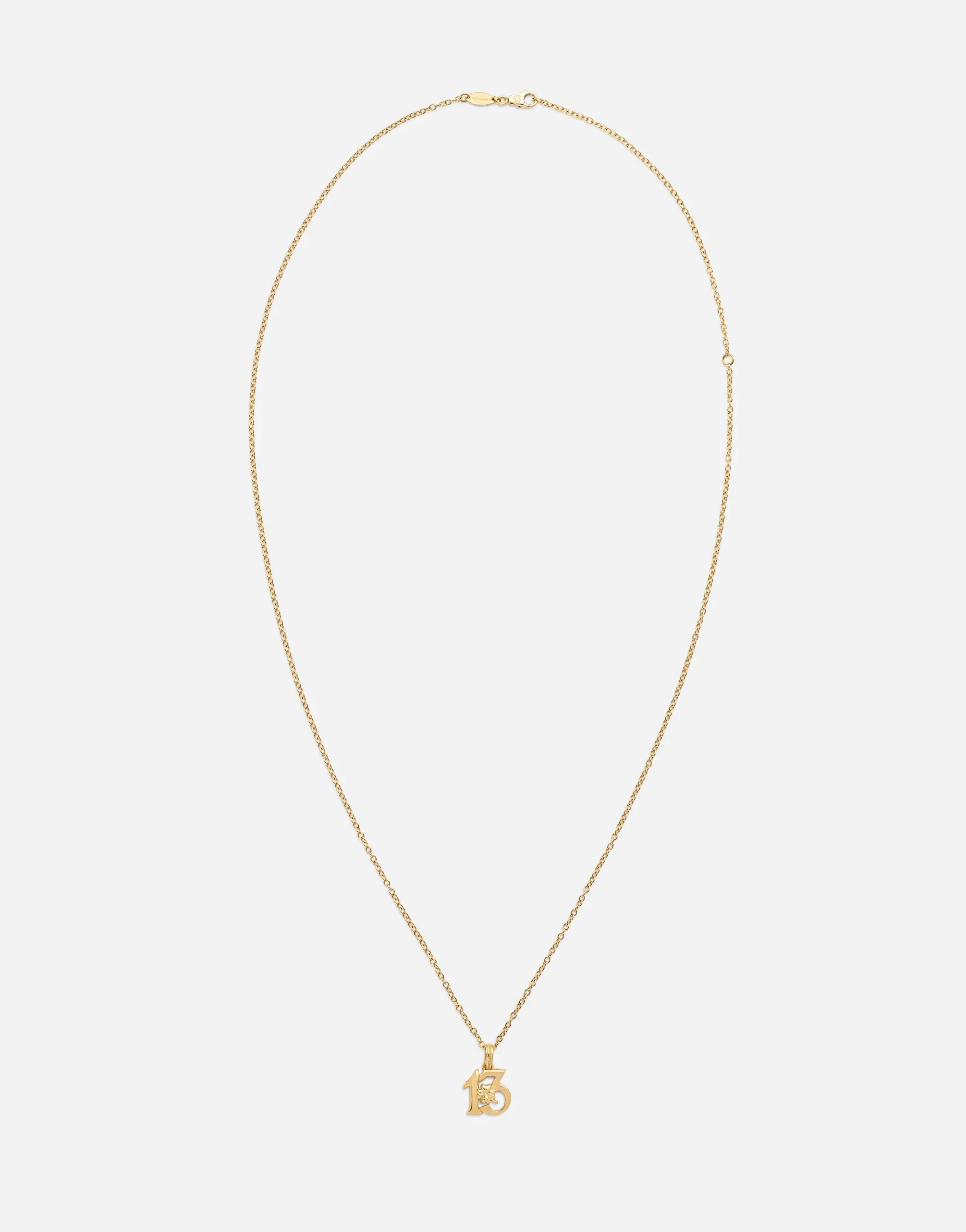 Good luck number 13 pendant on yellow gold chain - 1