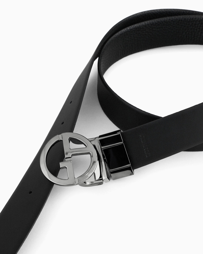 GIORGIO ARMANI Two-toned, reversible leather belt outlook