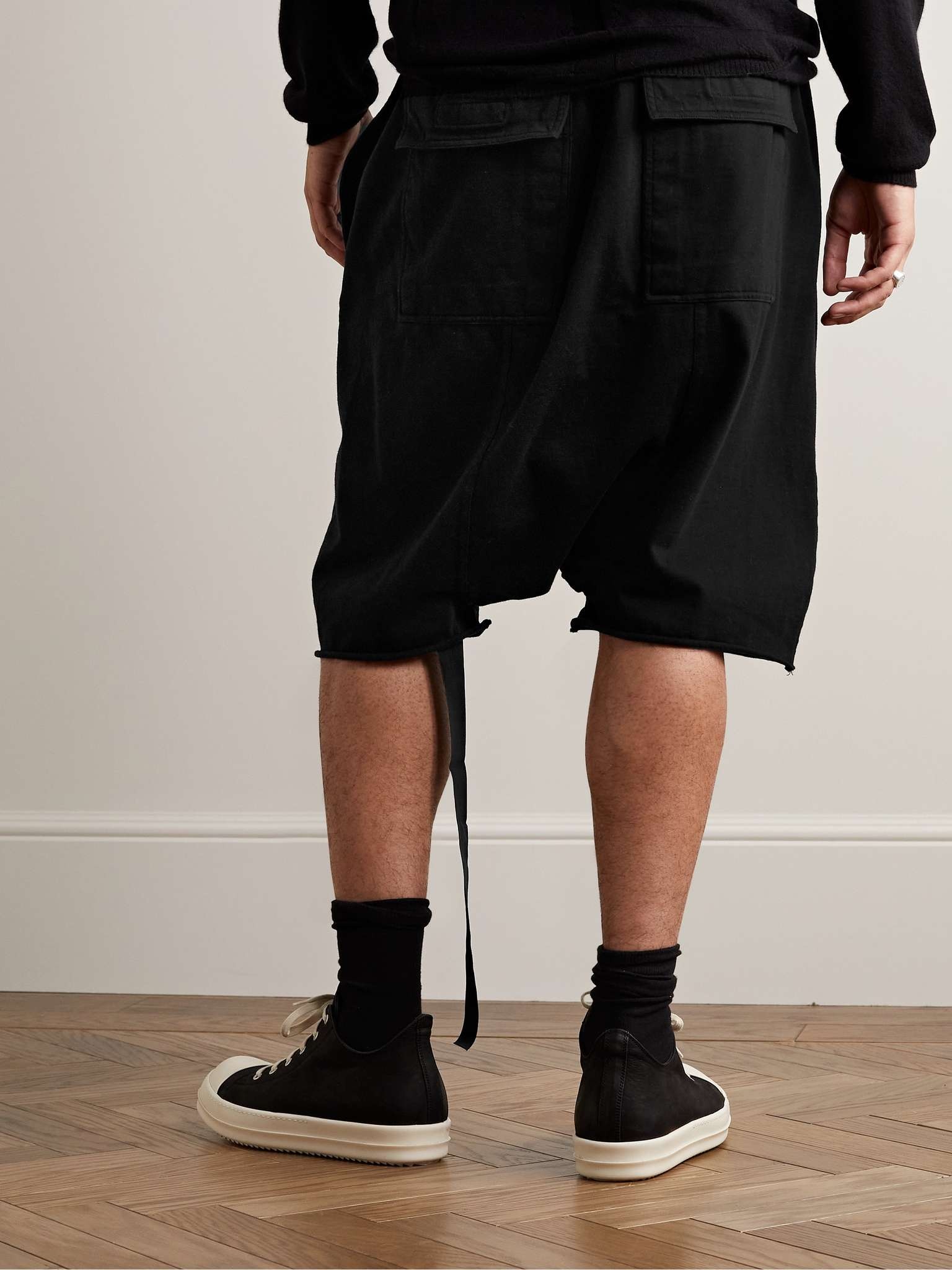 Pods Straight-Leg Eyelet-Embellished Cotton-Jersey Drawstring Shorts - 3