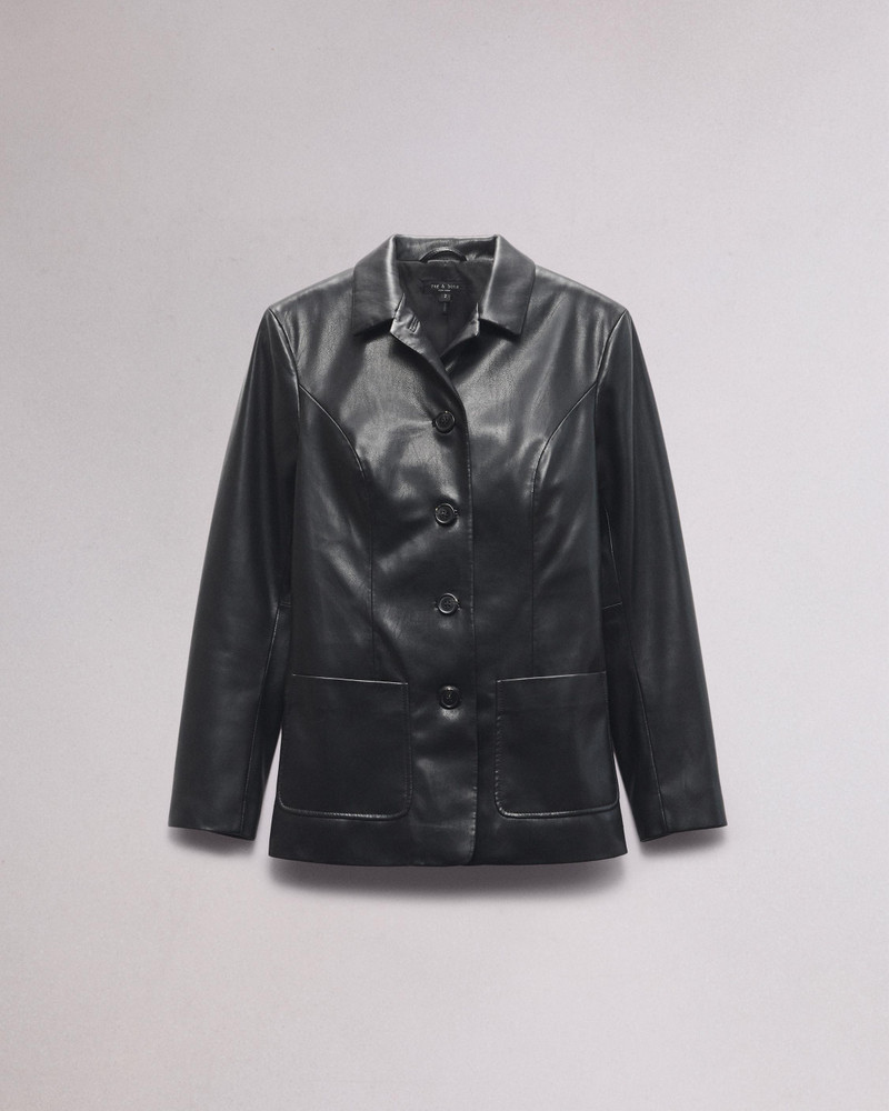 Drew Faux Leather Blazer 1