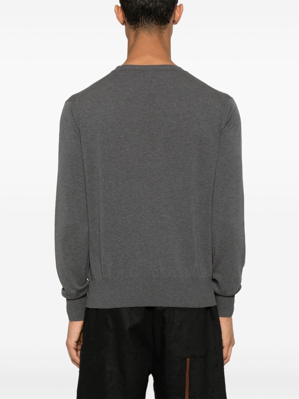 argyle-pattern round-neck sweater - 4