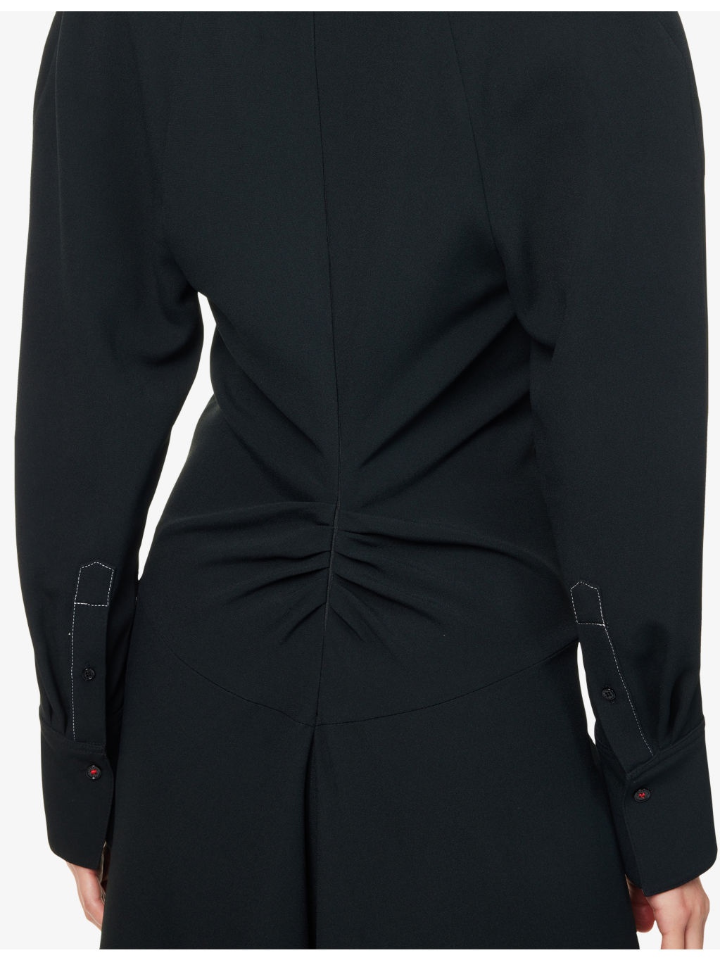 Polo-Collar Ruched Stretch-Woven Midi Dress - 6