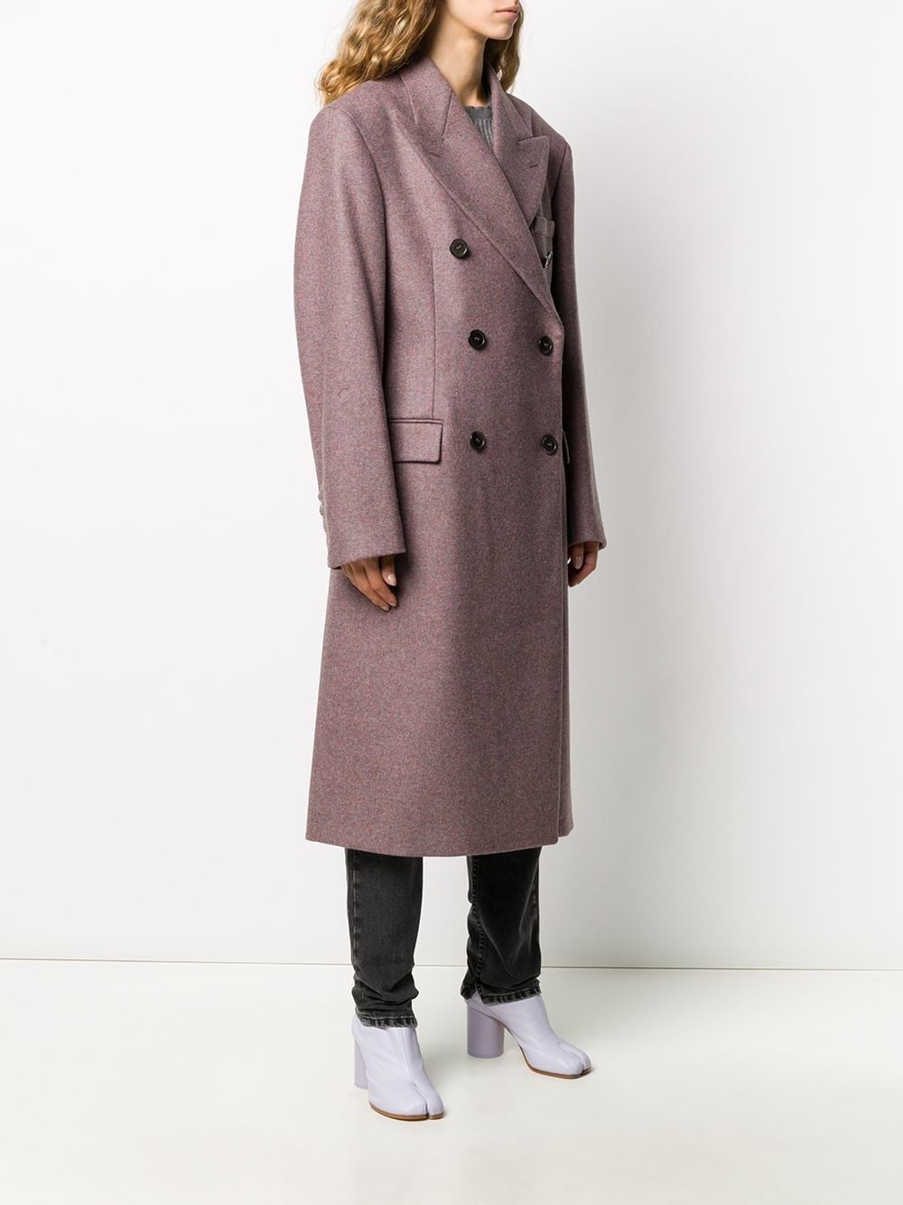 double-breasted tailored wool coat - 3