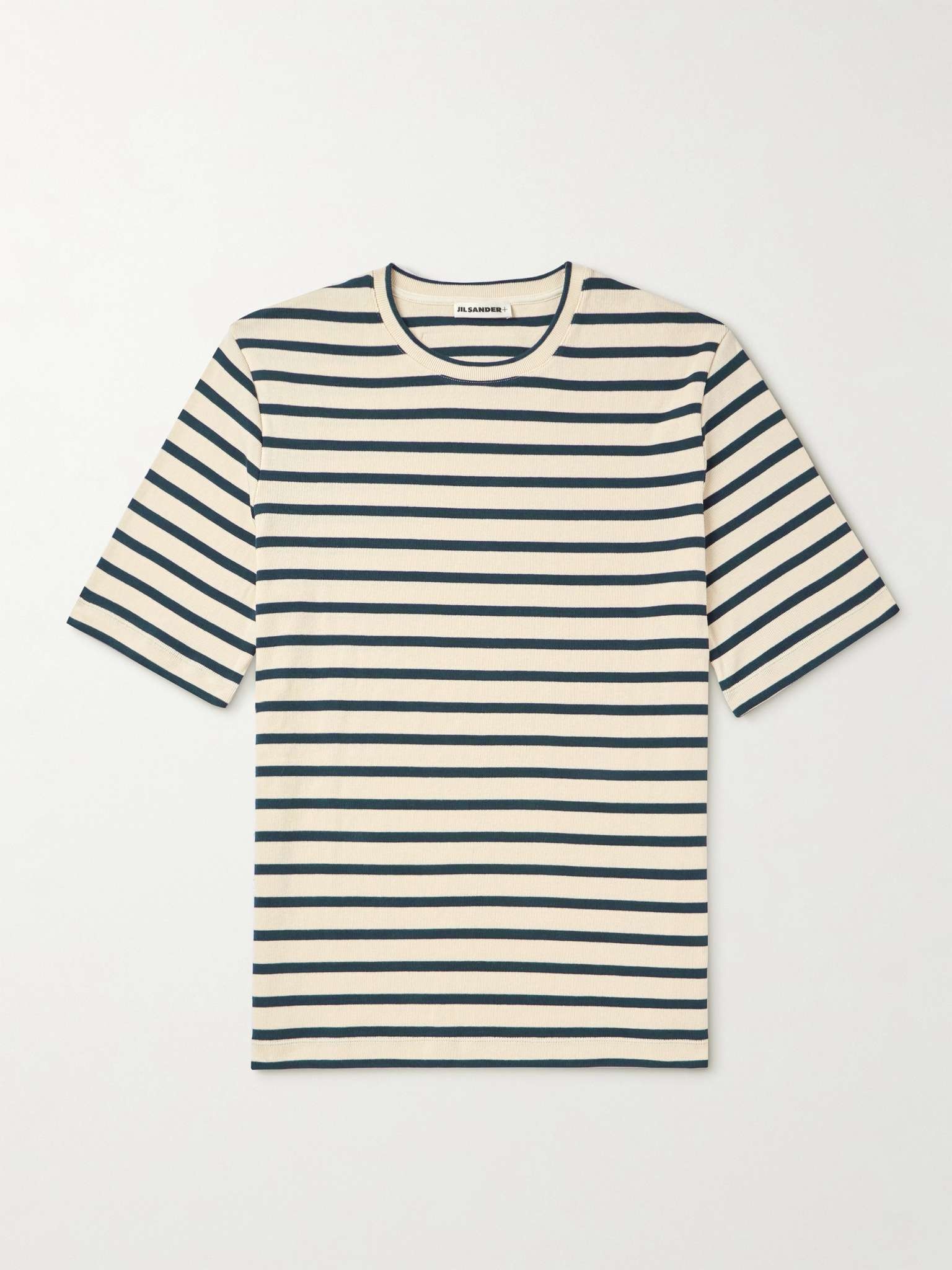 Logo-Appliquéd Striped Cotton T-Shirt - 1