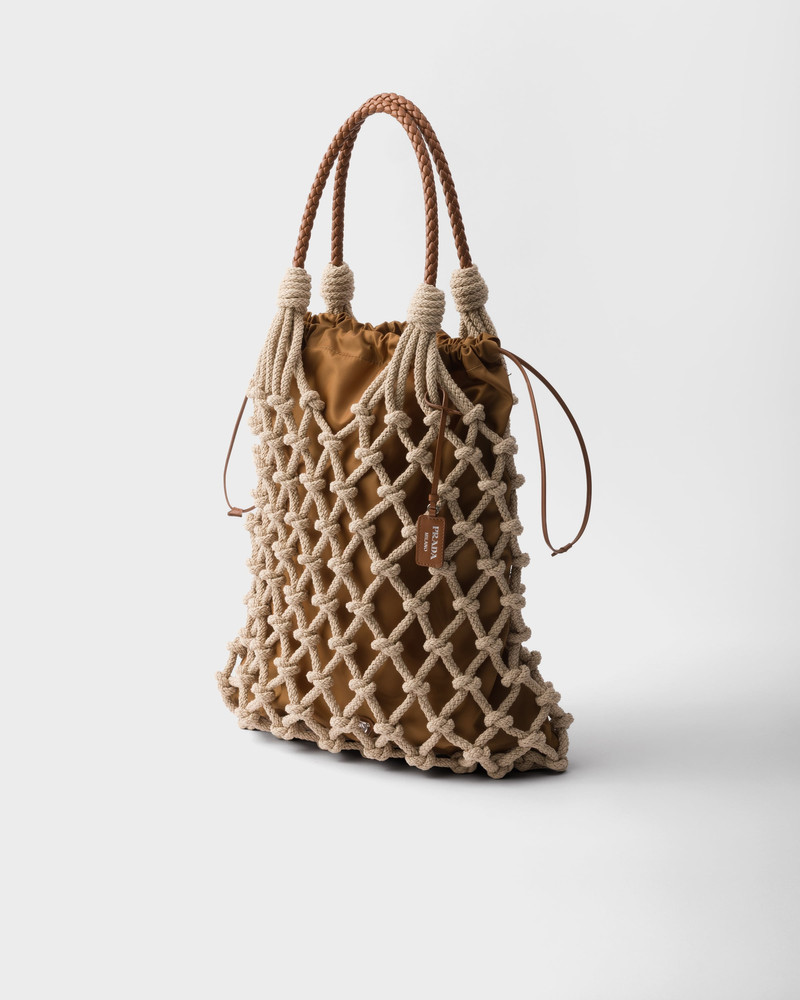 Cotton cord macramé tote bag 3