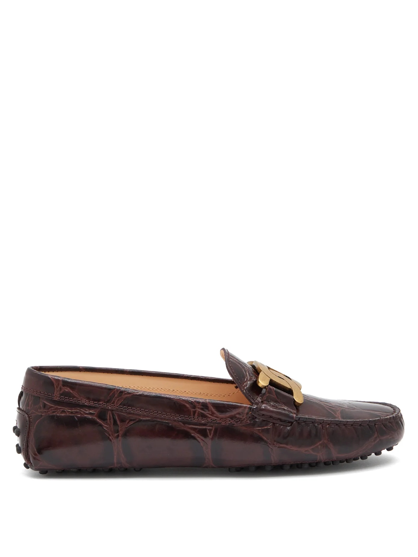 Kate gommino-sole crocodile-effect leather loafers - 1